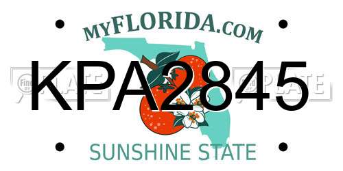 KPA2845 Florida License Plate