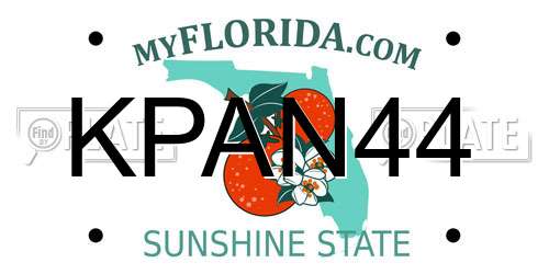 KPAN44 Florida License Plate