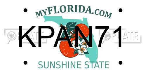KPAN71 Florida License Plate