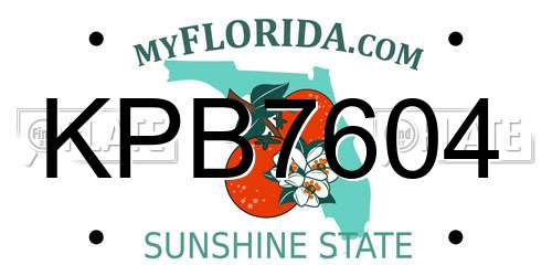 KPB7604 Florida License Plate