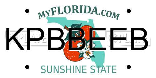 KPBBEEB Florida License Plate