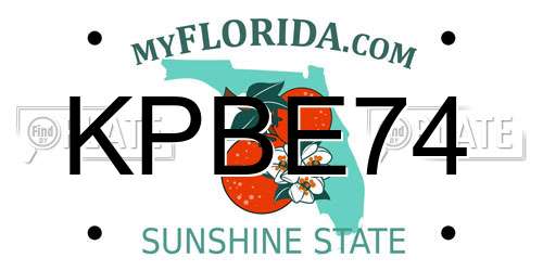 KPBE74 Florida License Plate