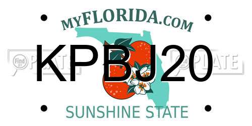 KPBJ20 Florida License Plate