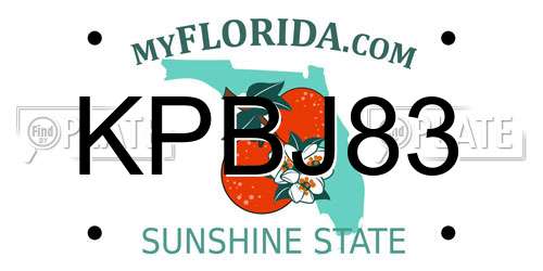 KPBJ83 Florida License Plate