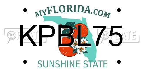 KPBL75 Florida License Plate