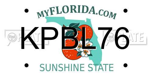 KPBL76 Florida License Plate