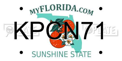KPCN71 Florida License Plate
