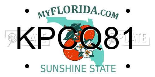 KPCQ81 Florida License Plate