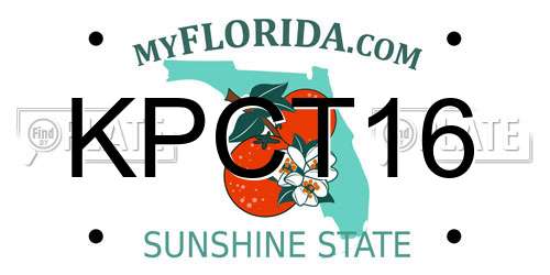 KPCT16 Florida License Plate