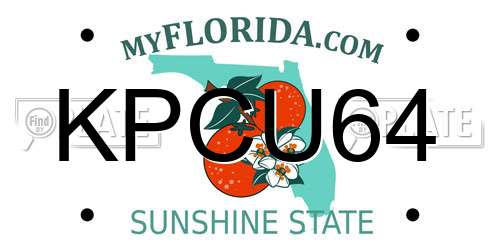 KPCU64 Florida License Plate