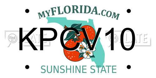 KPCV10 Florida License Plate