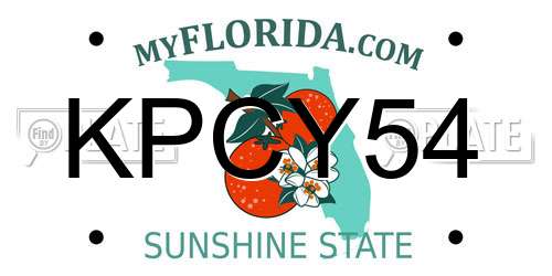 KPCY54 Florida License Plate