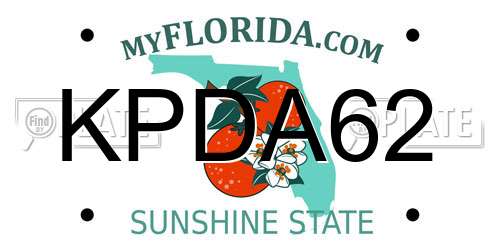 KPDA62 Florida License Plate