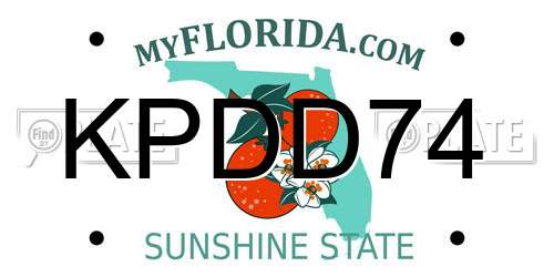 KPDD74 Florida License Plate