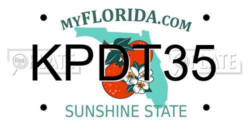 KPDT35 Florida License Plate