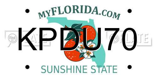 KPDU70 Florida License Plate
