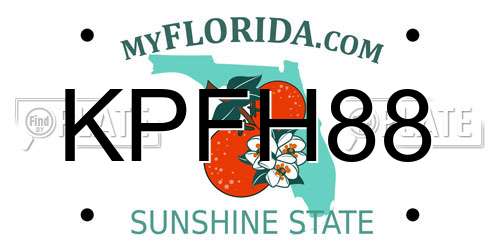 KPFH88 Florida License Plate