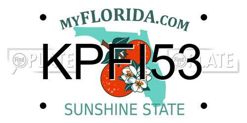 KPFI53 Florida License Plate