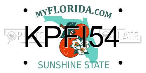 KPFI54 Florida License Plate