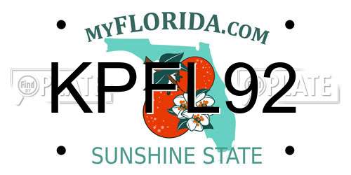KPFL92 Florida License Plate