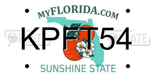 KPFT54 Florida License Plate