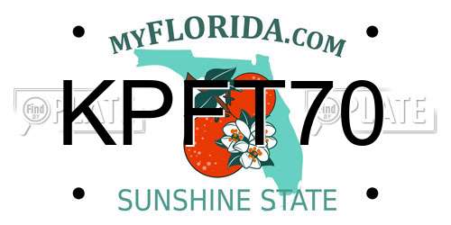 KPFT70 Florida License Plate