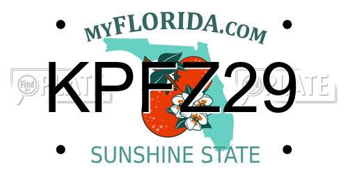 KPFZ29 Florida License Plate