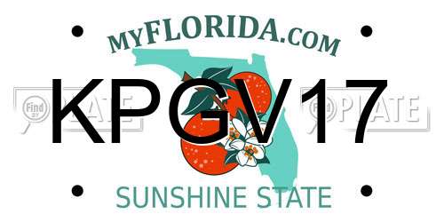 KPGV17 Florida License Plate