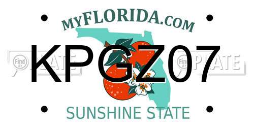 KPGZ07 Florida License Plate