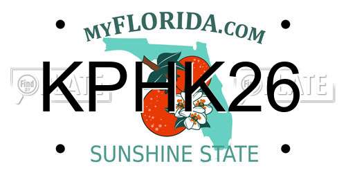 KPHK26 Florida License Plate