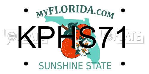 KPHS71 Florida License Plate