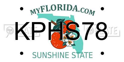 KPHS78 Florida License Plate