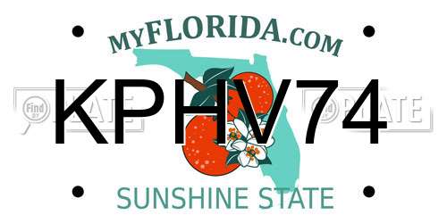 KPHV74 Florida License Plate