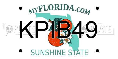 KPIB49 Florida License Plate