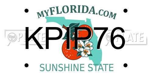 KPIP76 Florida License Plate