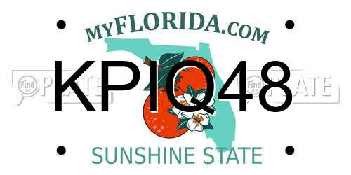 KPIQ48 Florida License Plate