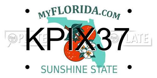 KPIX37 Florida License Plate
