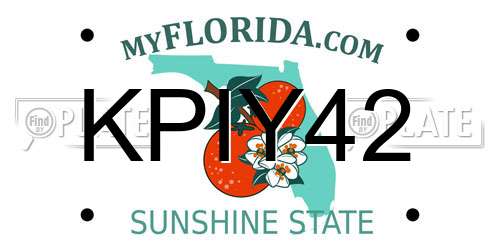 KPIY42 Florida License Plate