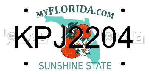 KPJ2204 Florida License Plate