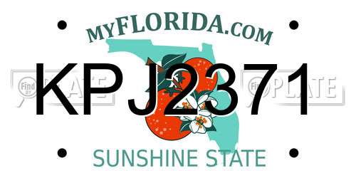 KPJ2371 Florida License Plate