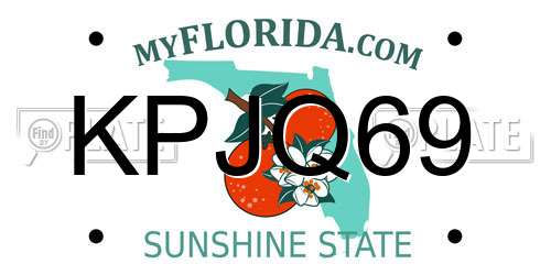 KPJQ69 Florida License Plate