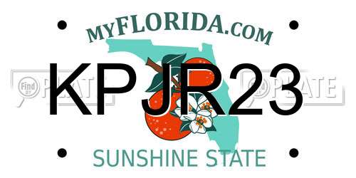 KPJR23 Florida License Plate
