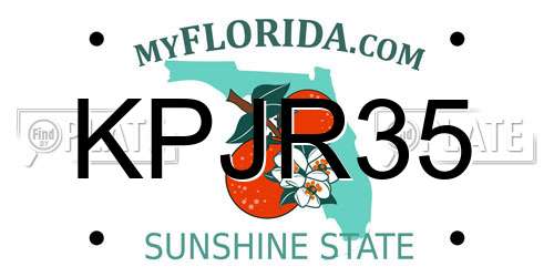 KPJR35 Florida License Plate