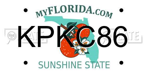KPKC86 Florida License Plate