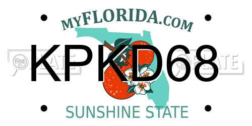 KPKD68 Florida License Plate