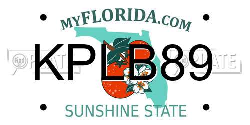 KPLB89 Florida License Plate