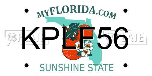 KPLF56 Florida License Plate