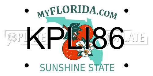 KPLI86 Florida License Plate