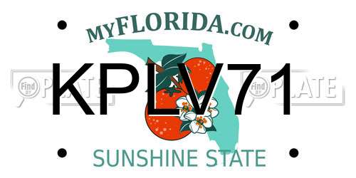 KPLV71 Florida License Plate