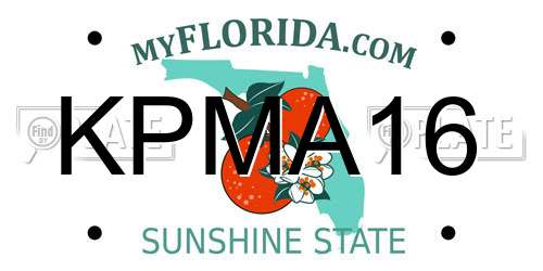 KPMA16 Florida License Plate
